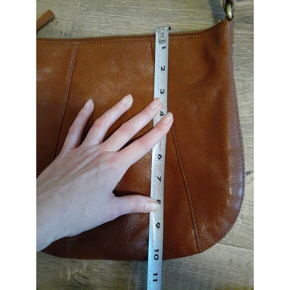 Fossil Key Brown Leather Crossbody Purse Extended Zipper Classic Neutral 11 X 10 - Picture 11 of 11